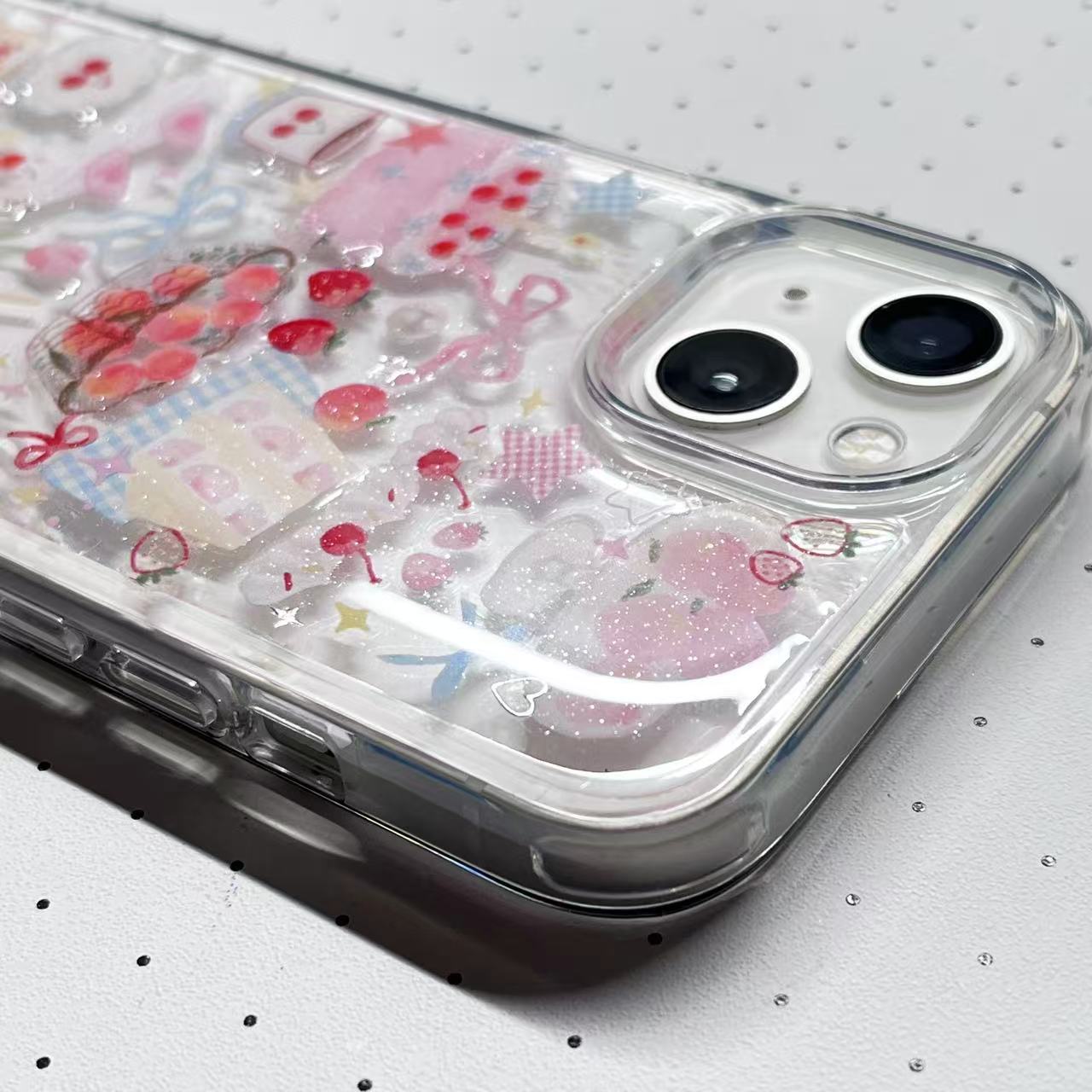 Pink Dessert Peach Handmade Sticker Phone Case Samsung Case