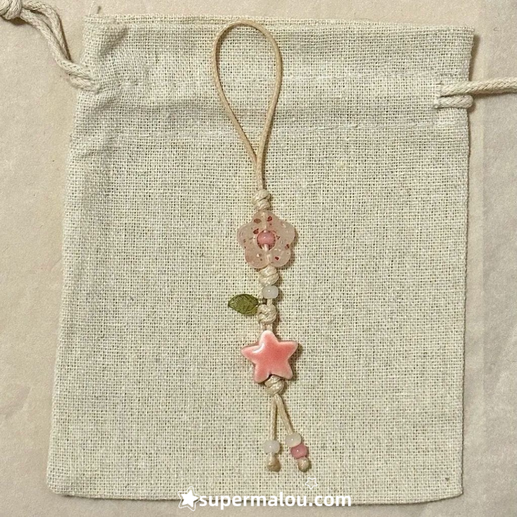 Pink Flower Ceramics Phone Chain