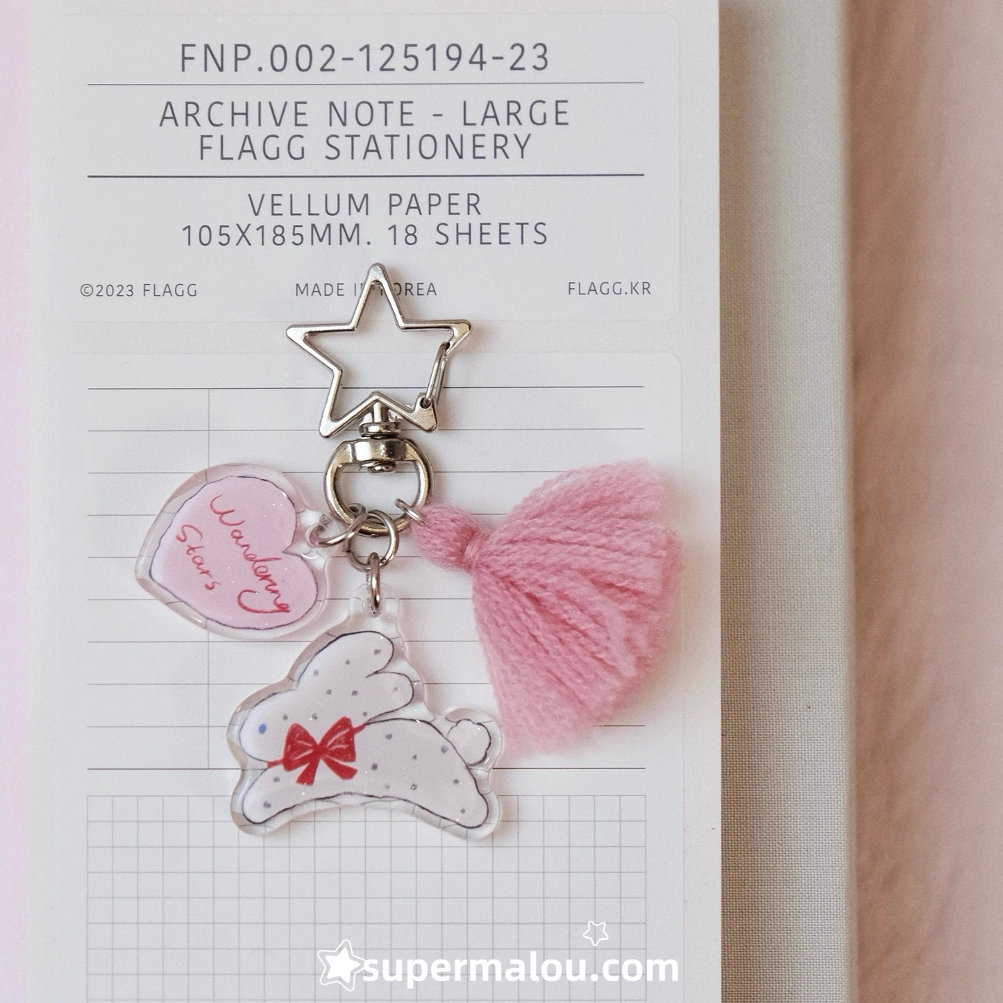 Pink Love Rabbit Dropping Adhesive Pendant Keychain