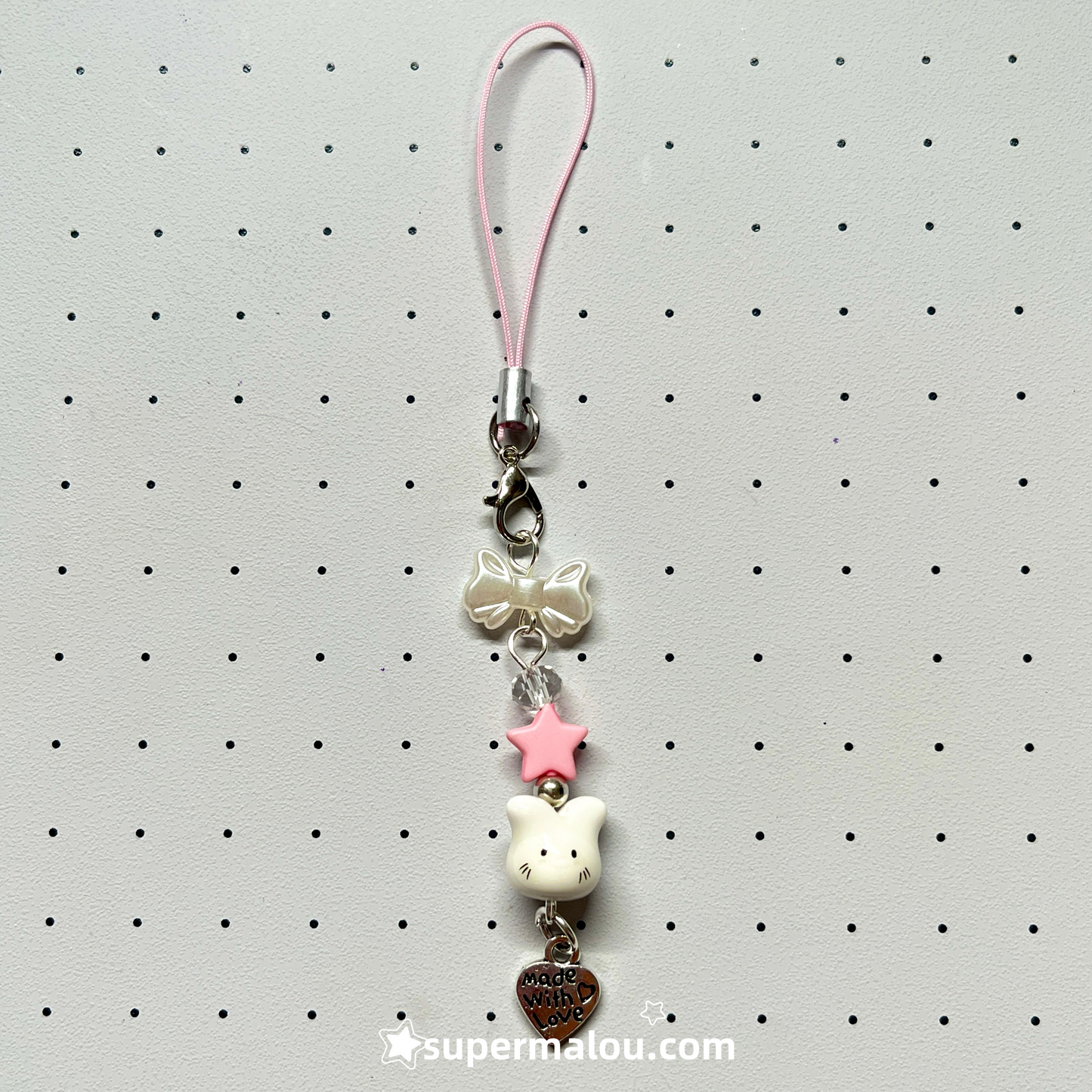 Pink Star Bunny Phone Chain