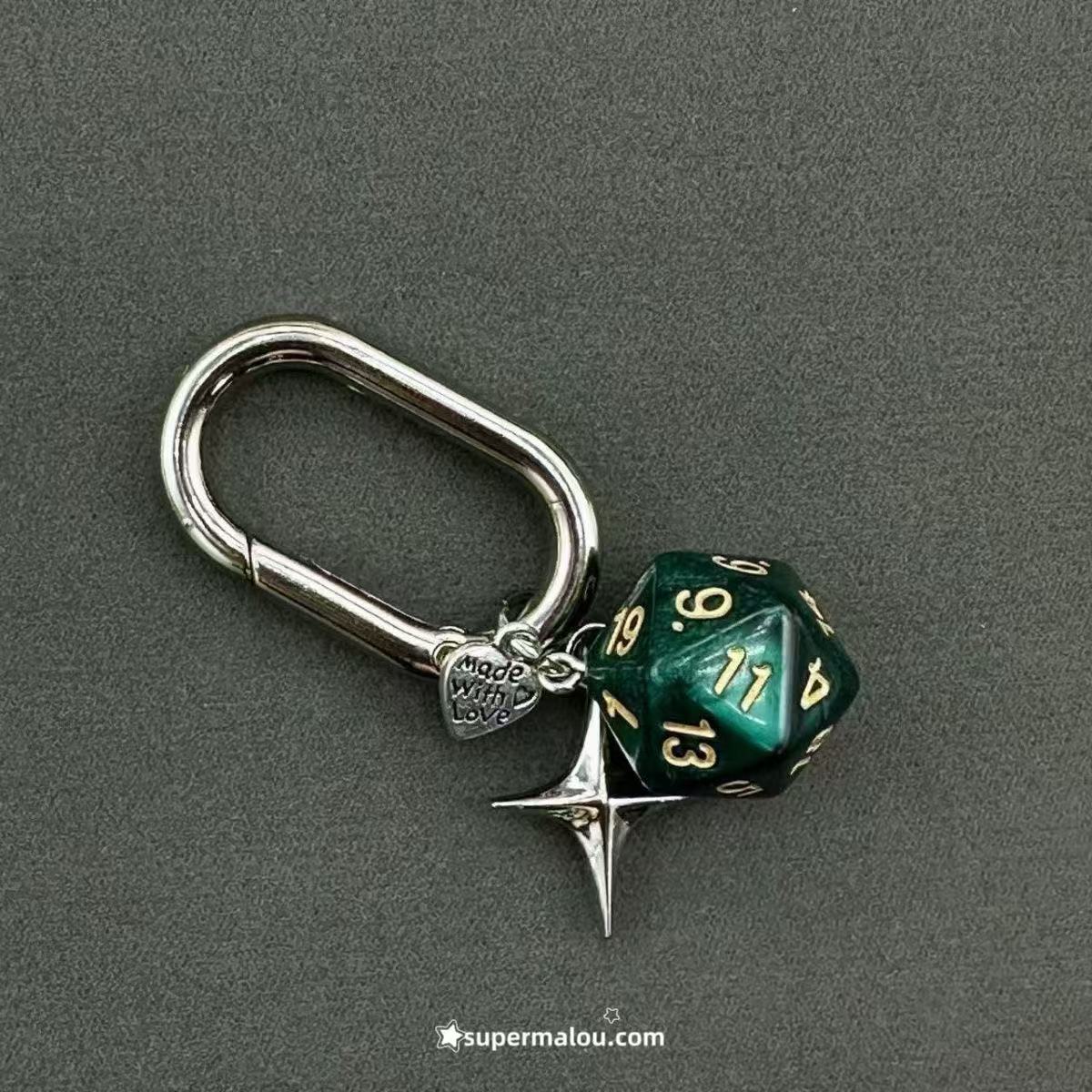 Poker Red Dice keychain