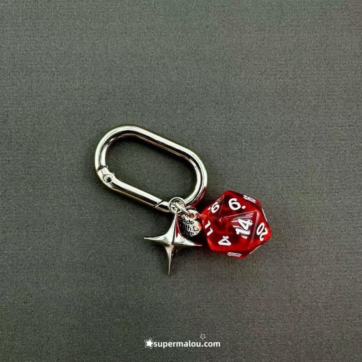 Poker Red Dice keychain