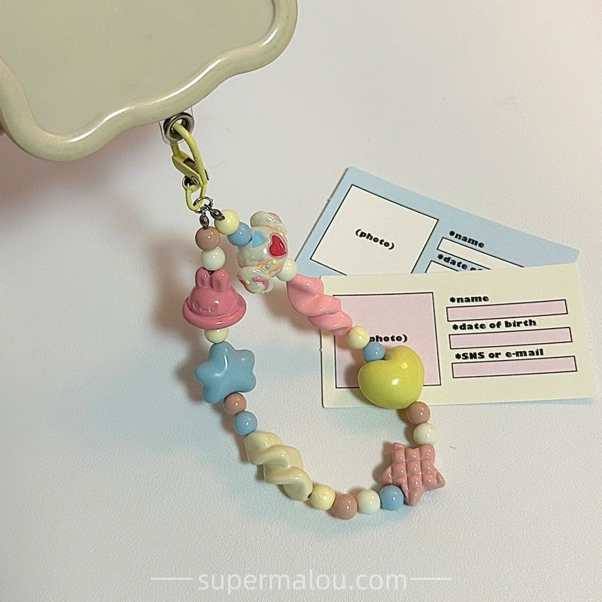 Rabbit Planet Candy CCD Camera Lanyard Phone Case Charm Polaroid Hand Strap Niche Cream Color