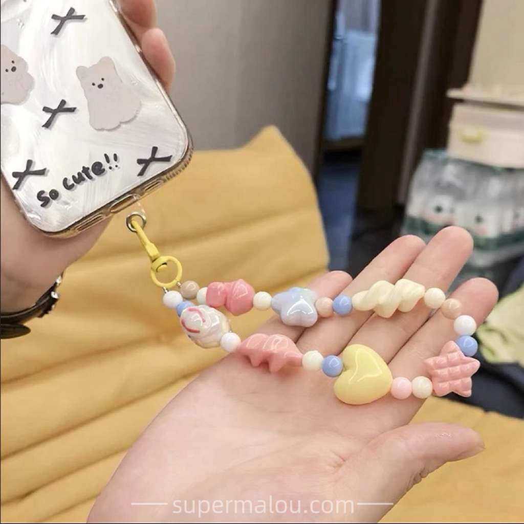 Rabbit Planet Candy CCD Camera Lanyard Phone Case Charm Polaroid Hand Strap Niche Cream Color