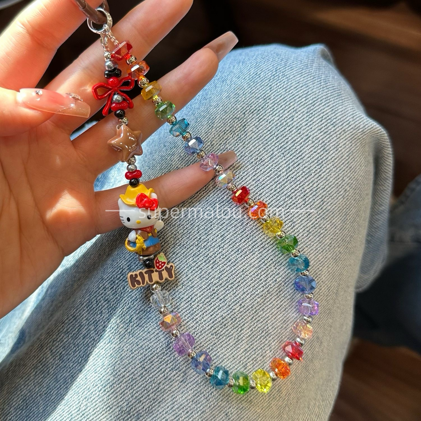 Rainbow Sanrio Hello kitty Phone Chain CCD Camera Pendant