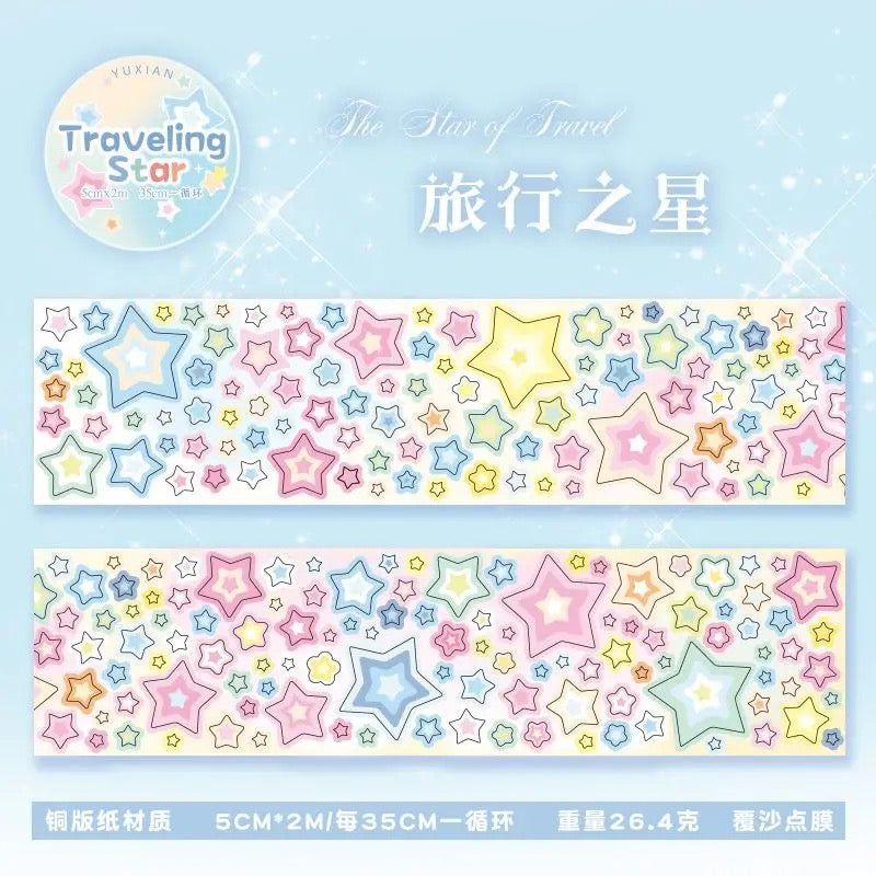 Rainbow Star Flash Sticker Roll Set Of 4