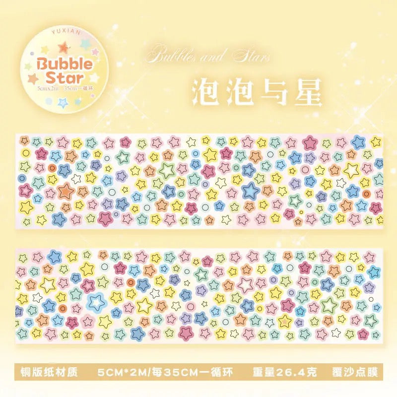 Rainbow Star Flash Sticker Roll Set Of 4