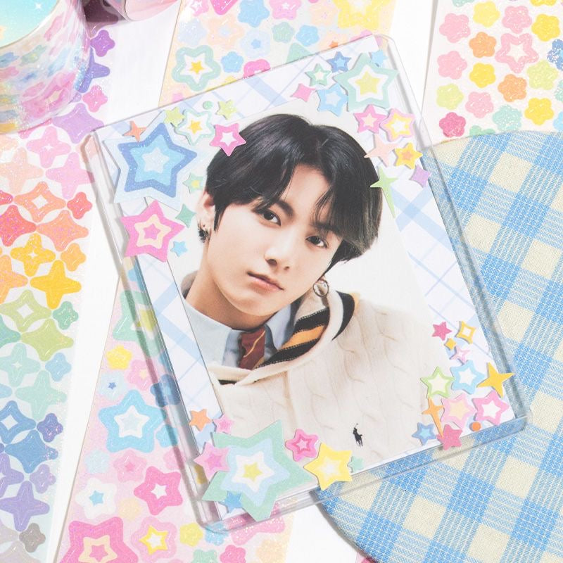 Rainbow Star Flash Sticker Roll Set Of 4