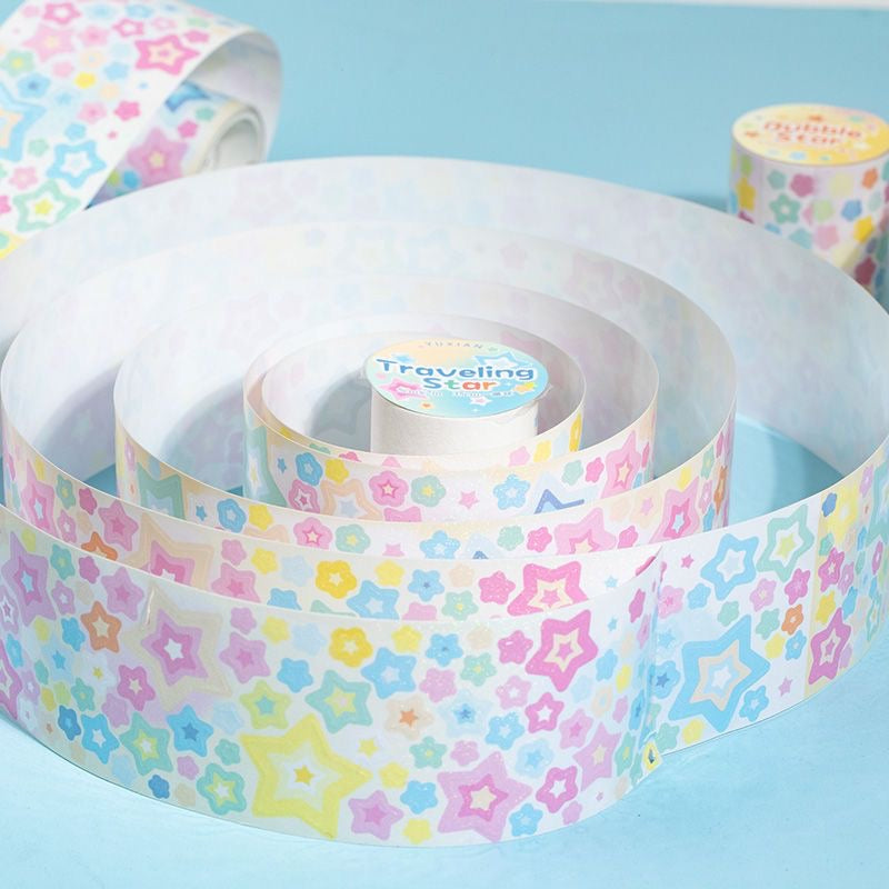Rainbow Star Flash Sticker Roll Set Of 4