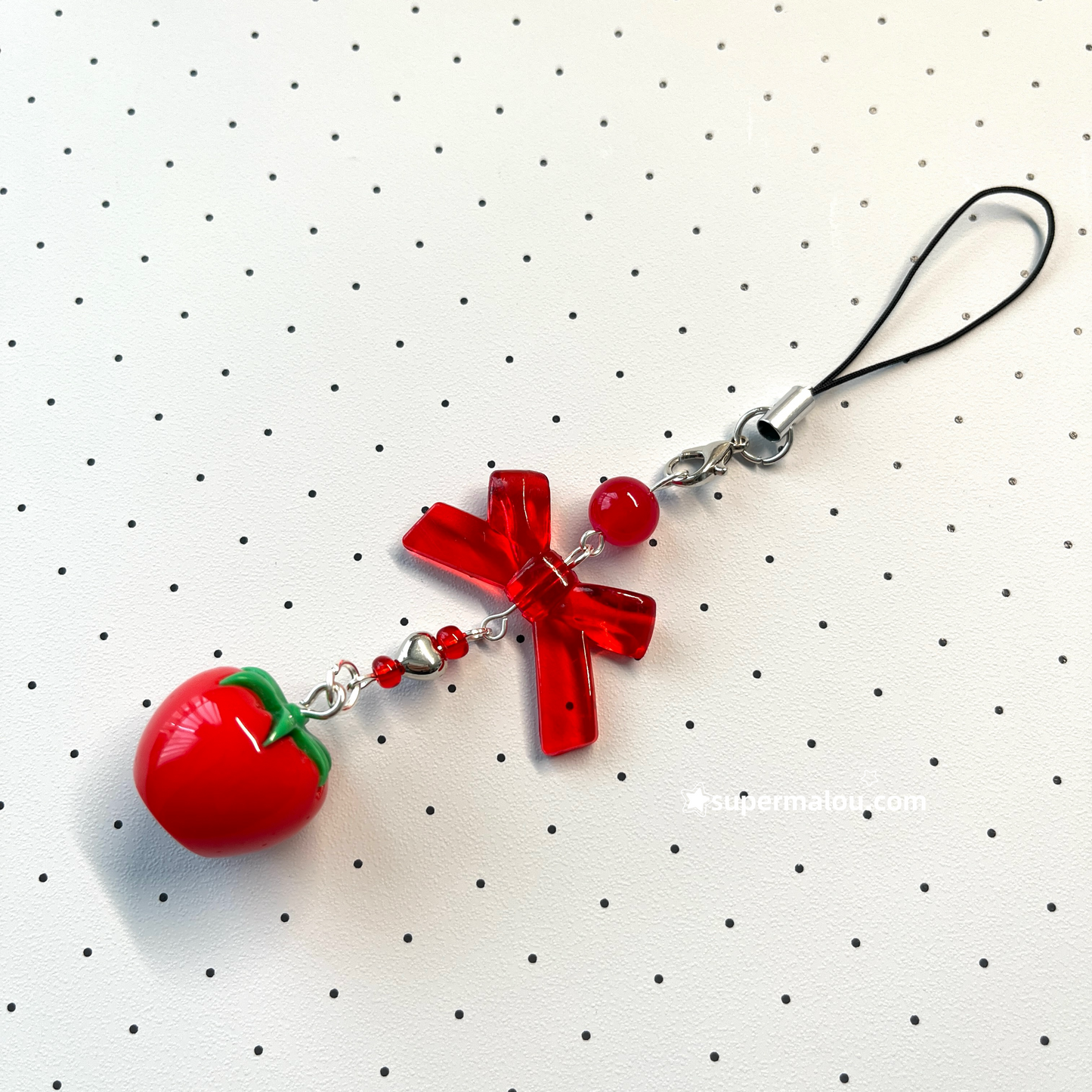 Red Bowknot Tomato Phone Chain Wallet Chain
