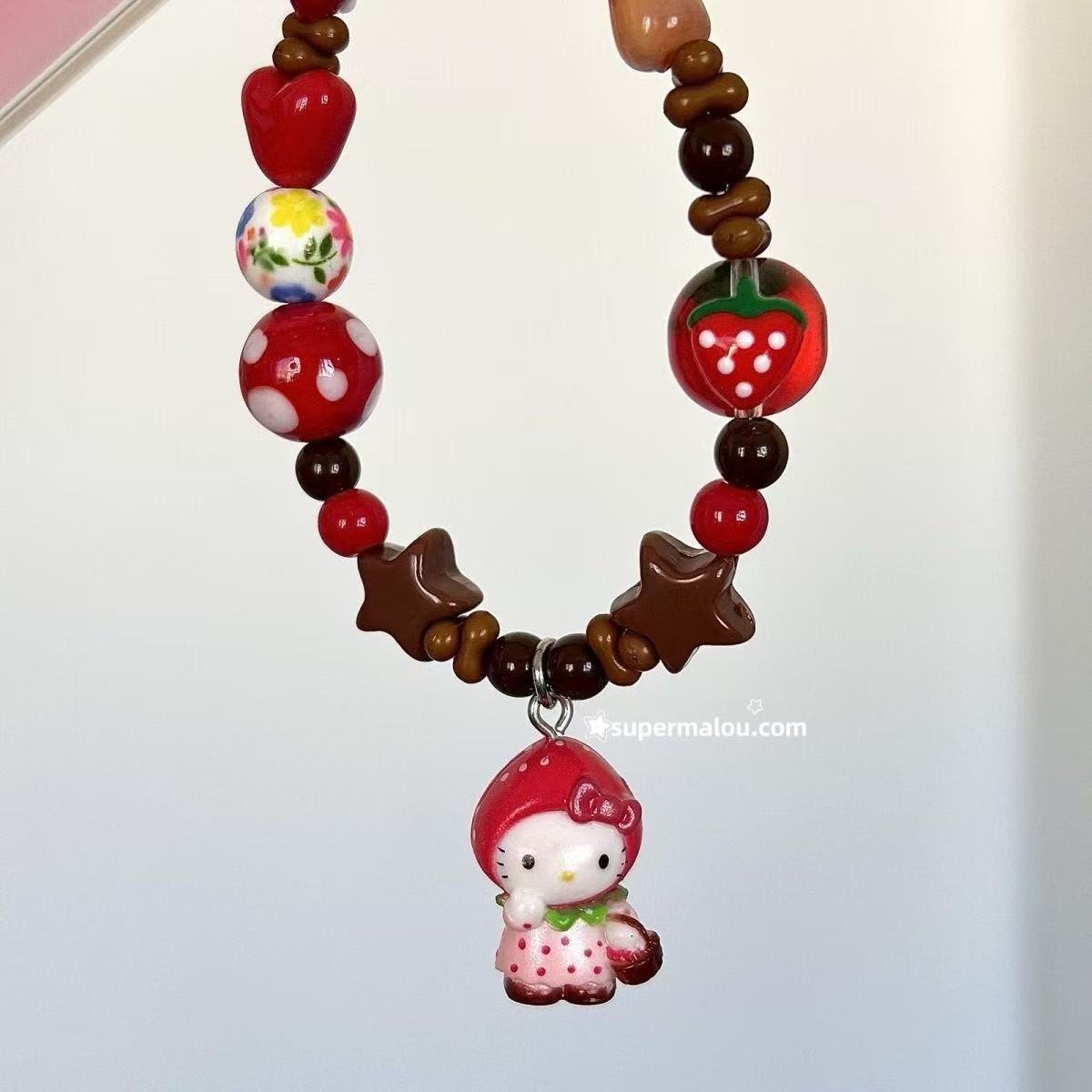 Red Strawberry Hello Kitty Phone Chain
