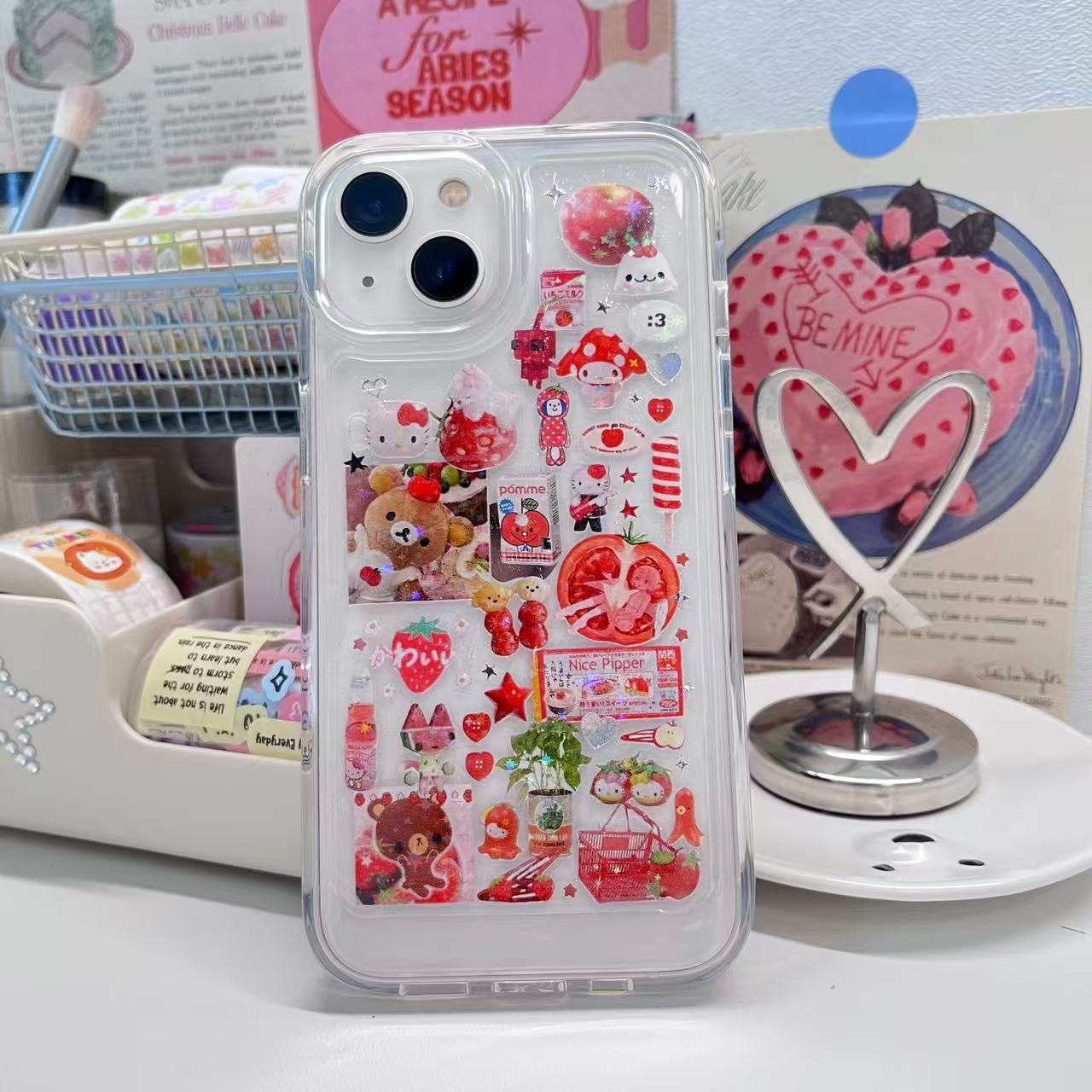 Red Tomato Rilakkuma Handmade Sticker Phone Case Samsung Case