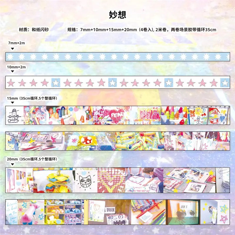 2M Retro Photo Dream Core Style Sticker Roll Set Of 4