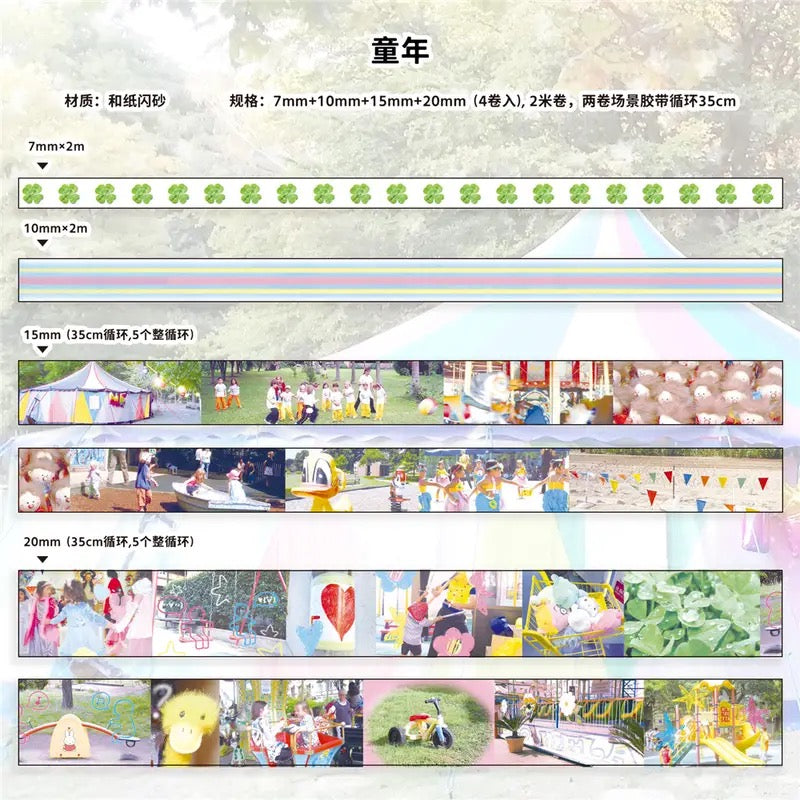 2M Retro Photo Dream Core Style Sticker Roll Set Of 4