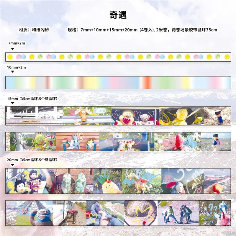 2M Retro Photo Dream Core Style Sticker Roll Set Of 4