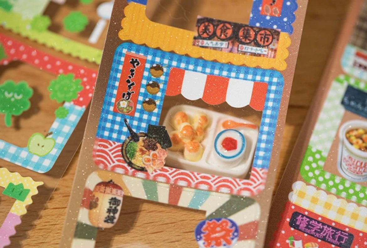 Retro Goldfish Clover Flash Sticker Roll Set Of 4