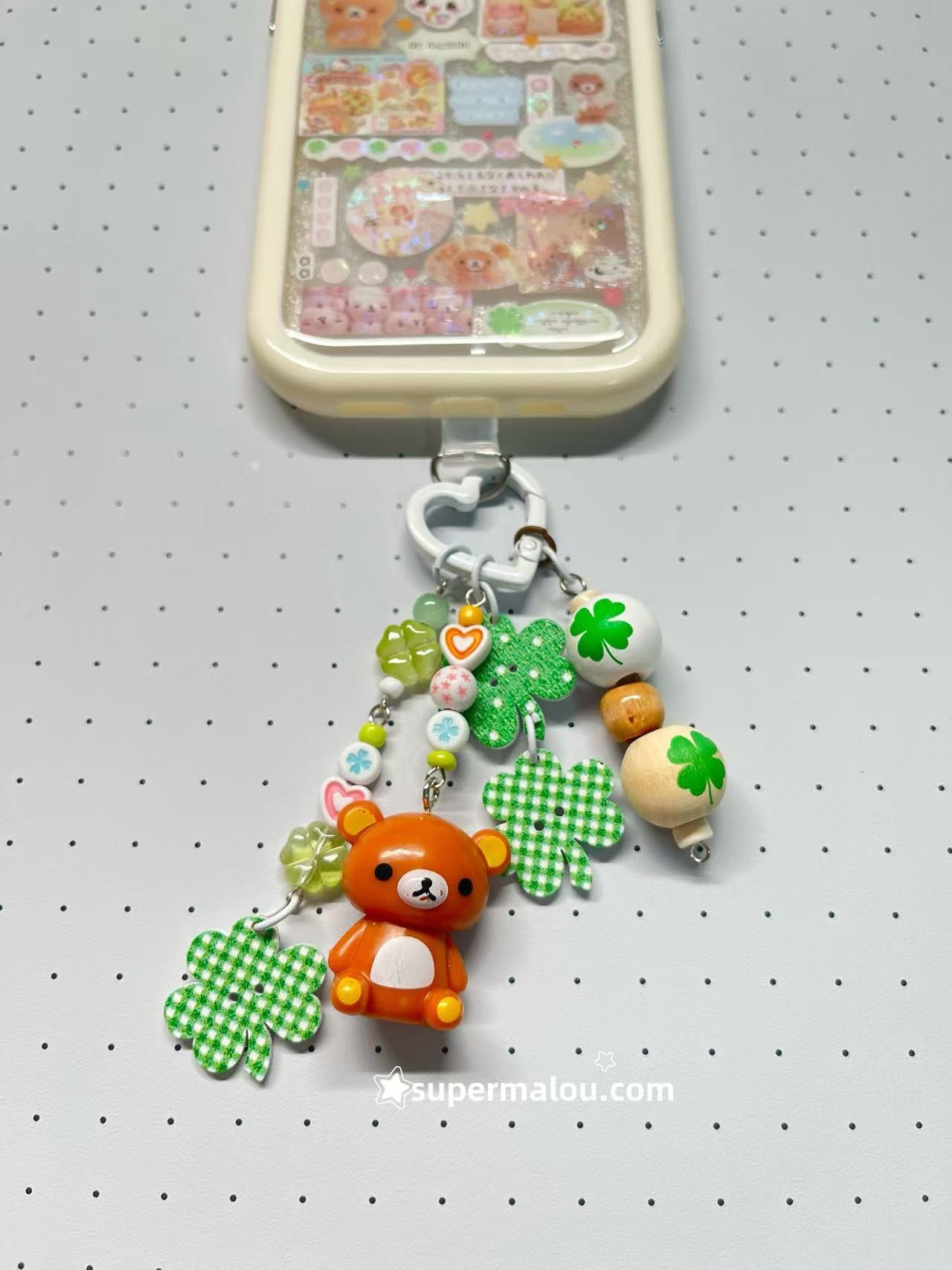 Rilakkuma Lucky Clover Pendant Cute Keychain Phone Chain