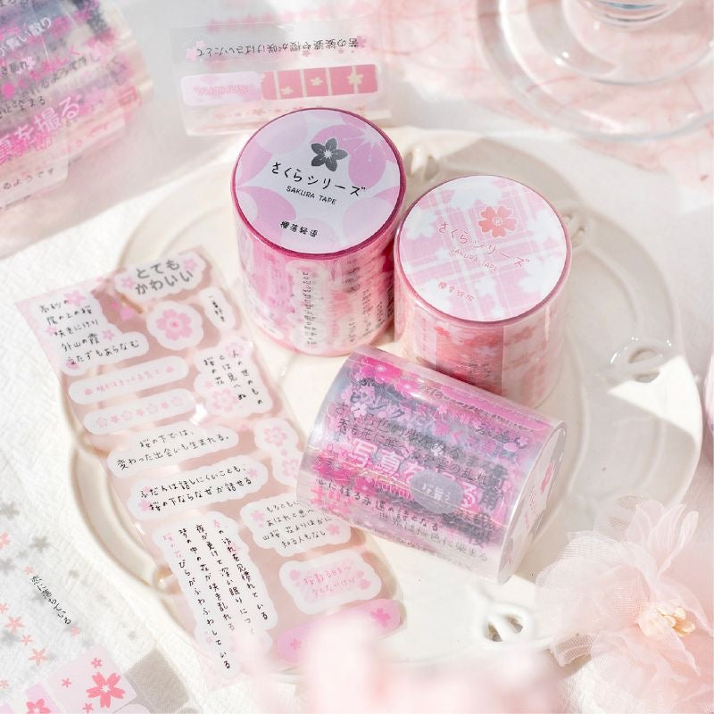 Sakura Japanese Letters Sticker Roll Set Of 4