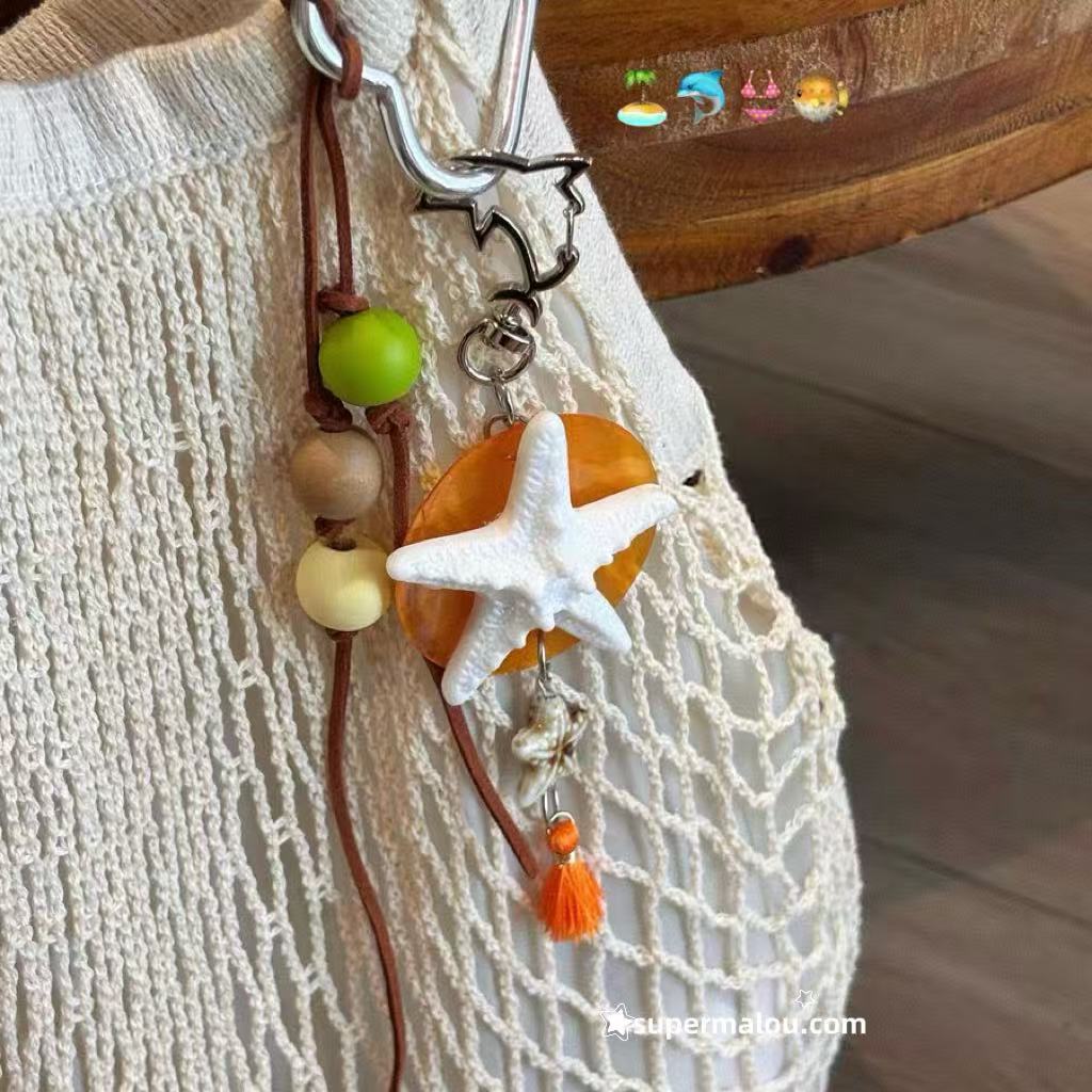 Sea Star Shell Keychain Bag Pendant