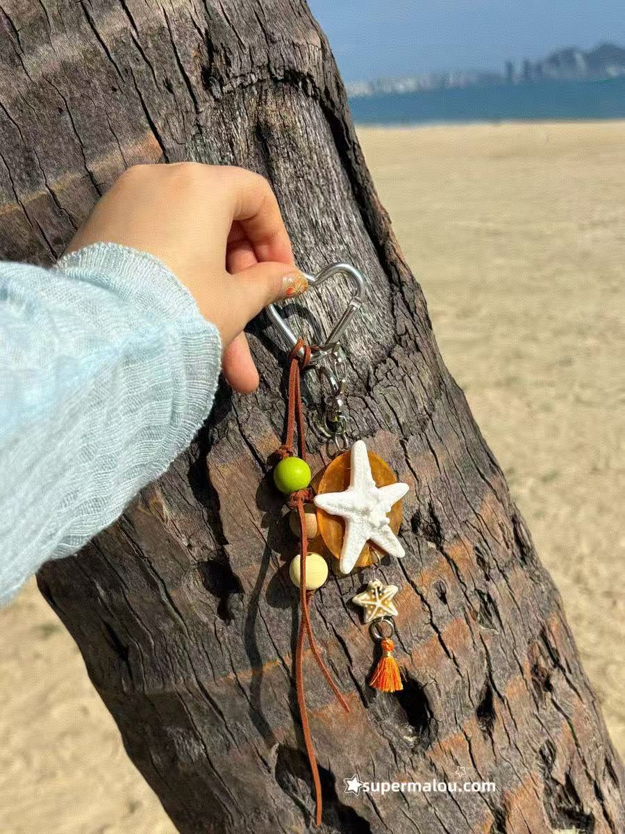 Sea Star Shell Keychain Bag Pendant
