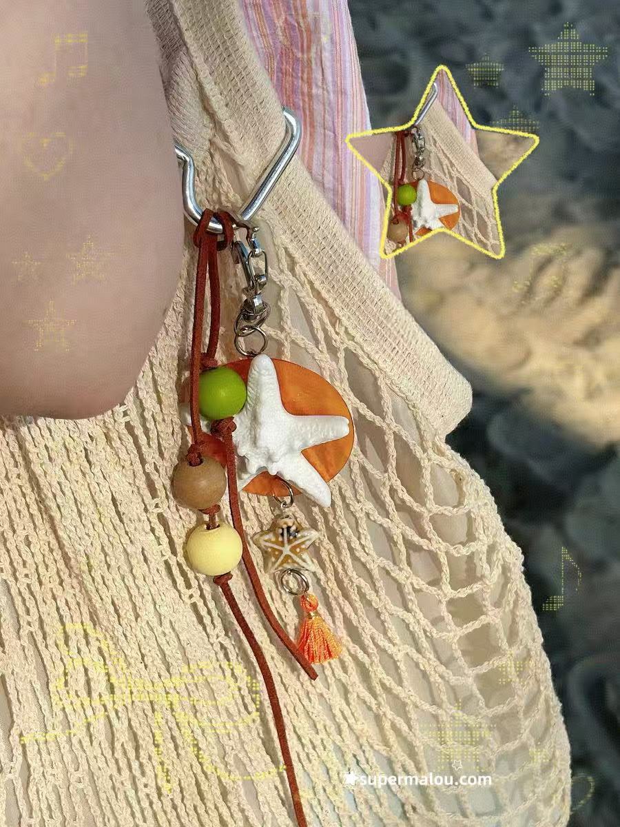 Sea Star Shell Keychain Bag Pendant