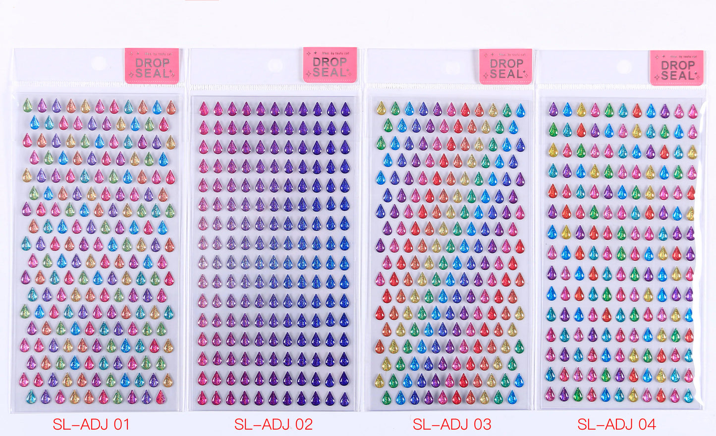 Shiny Rainbow Star 3D Sticker Set Of 4