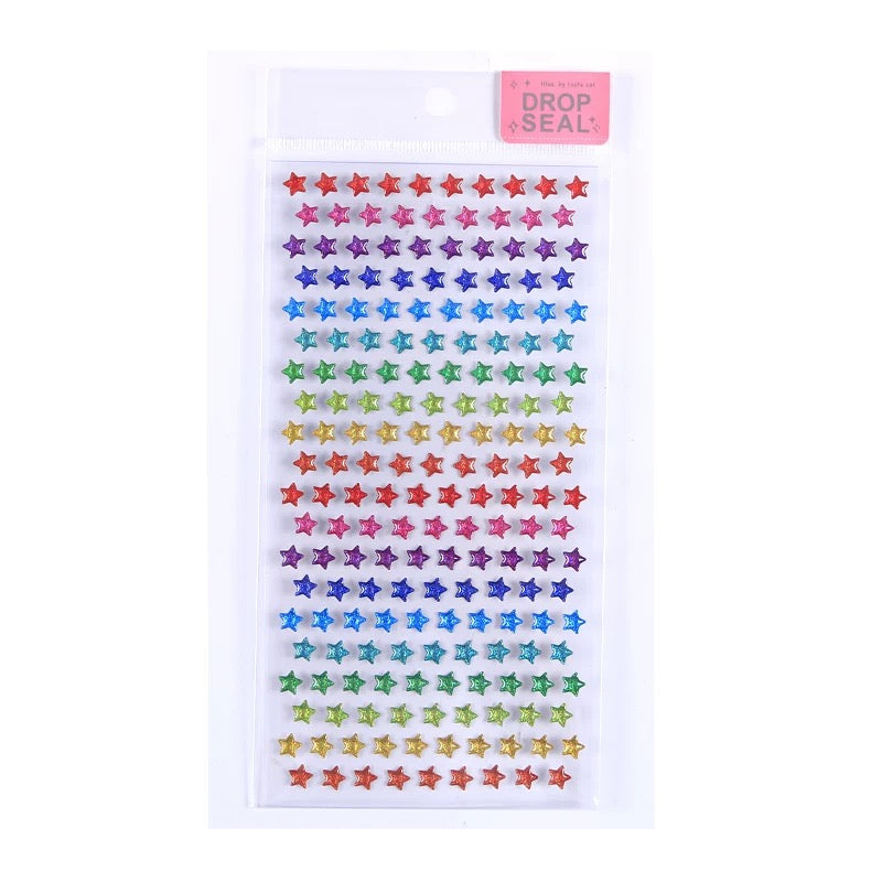 Shiny Rainbow Star 3D Sticker Set Of 4