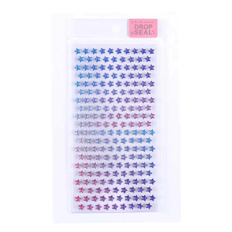 Shiny Rainbow Star 3D Sticker Set Of 4