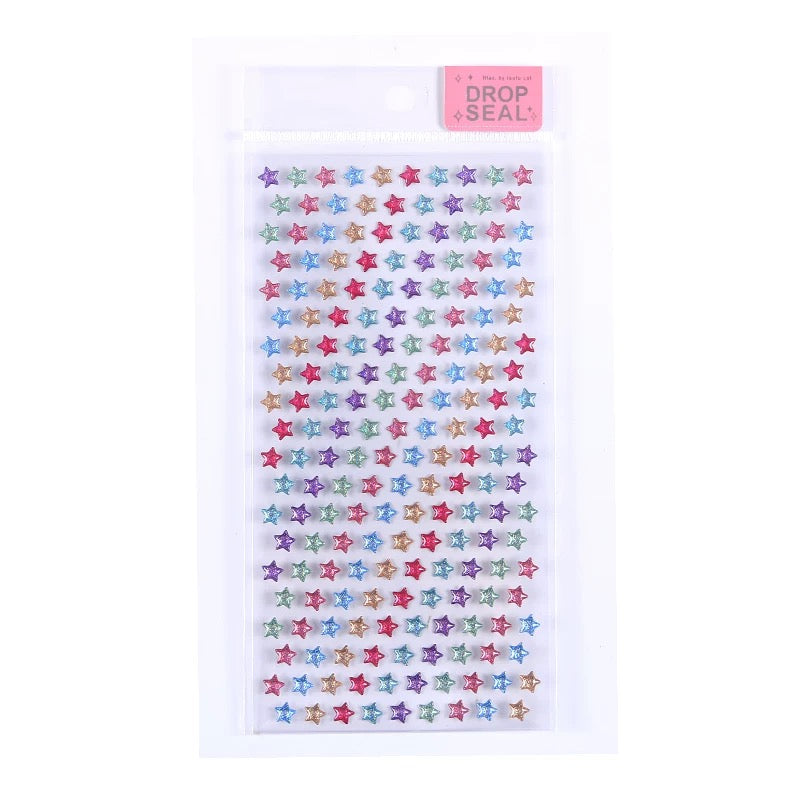 Shiny Rainbow Star 3D Sticker Set Of 4