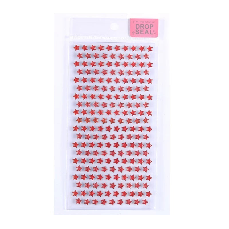 Shiny Rainbow Star 3D Sticker Set Of 4