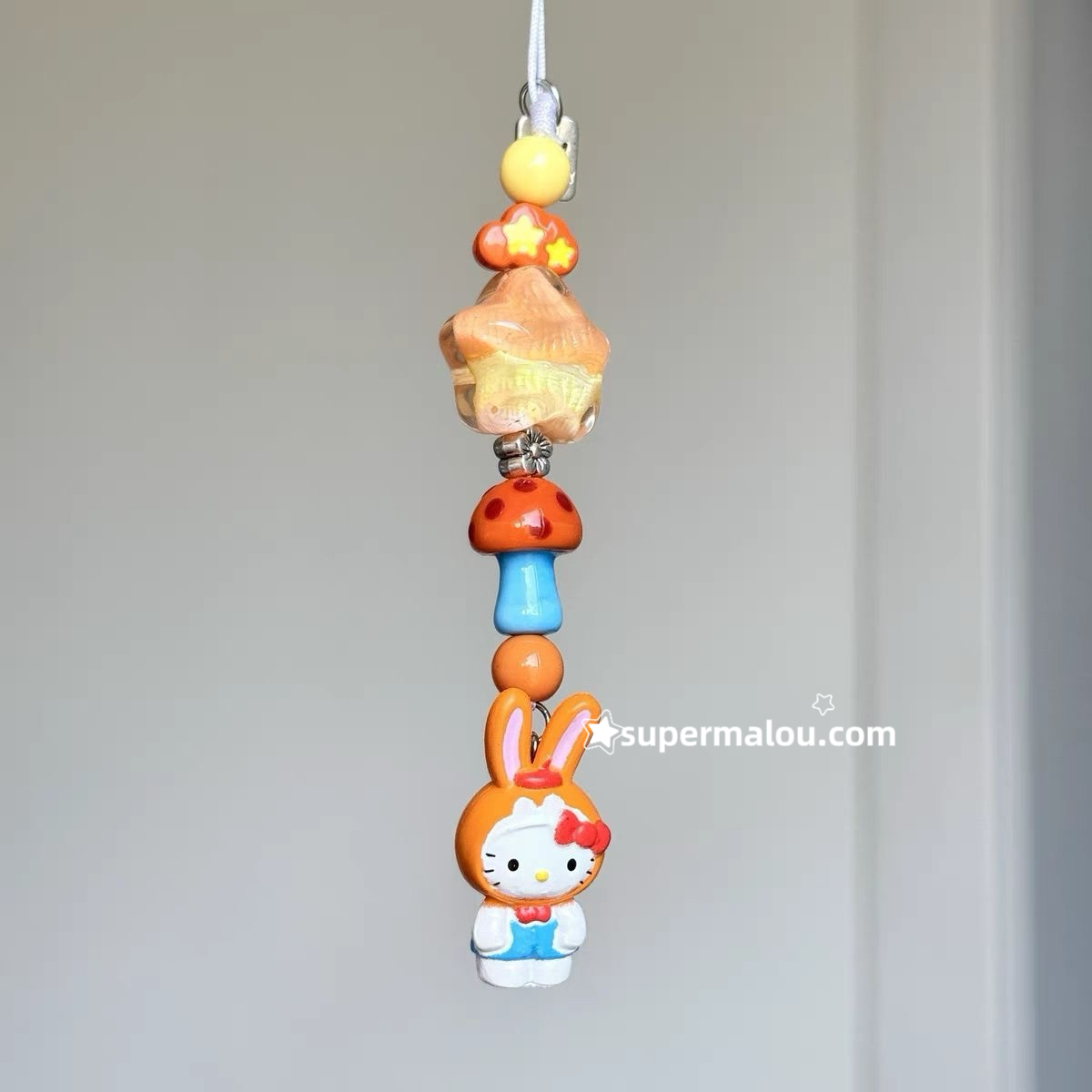 Showa Kitty Orange Rabbit Star Phone Chain