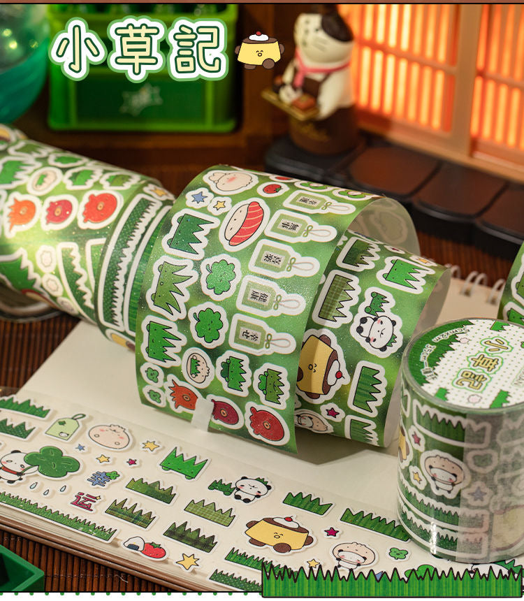 Showa Retro Deco Flash Sticker Roll Set Of 4