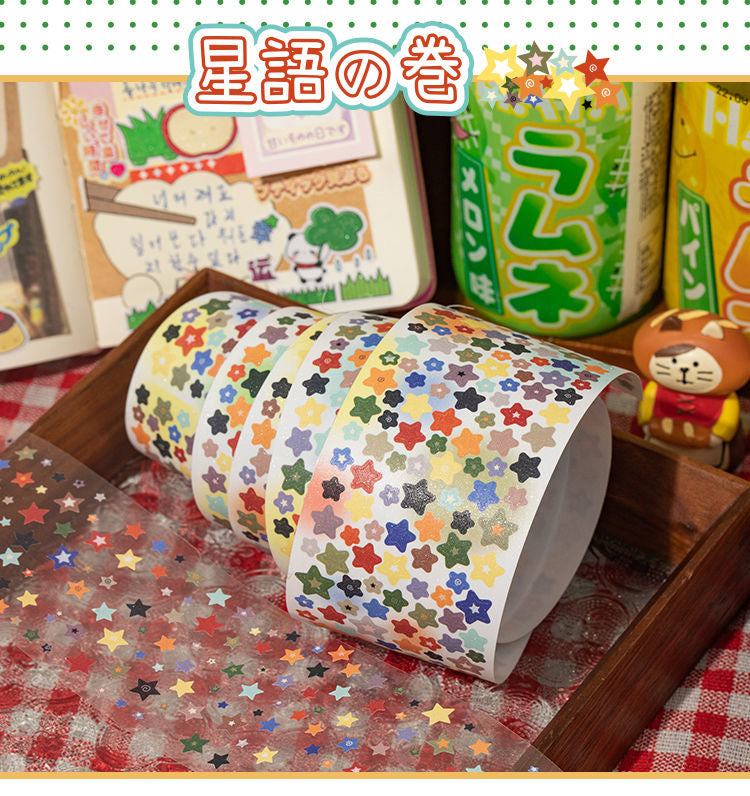 Showa Retro Deco Flash Sticker Roll Set Of 4