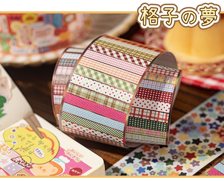 Showa Retro Deco Flash Sticker Roll Set Of 4