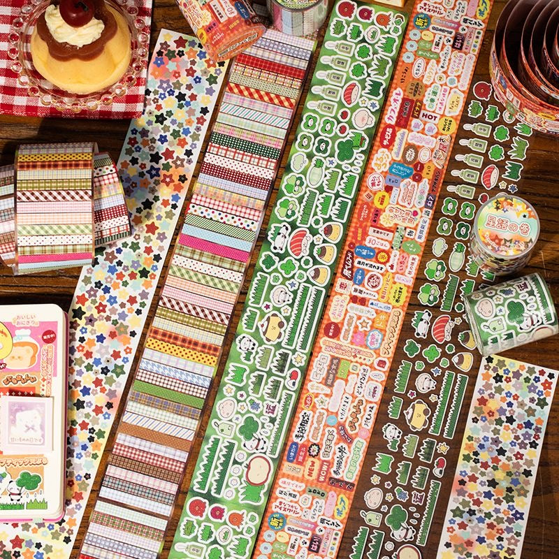 Showa Retro Deco Flash Sticker Roll Set Of 4