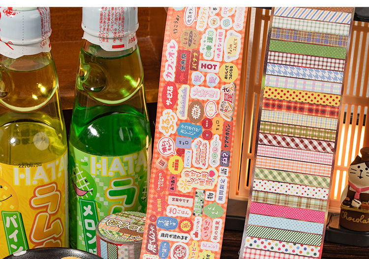 Showa Retro Deco Flash Sticker Roll Set Of 4