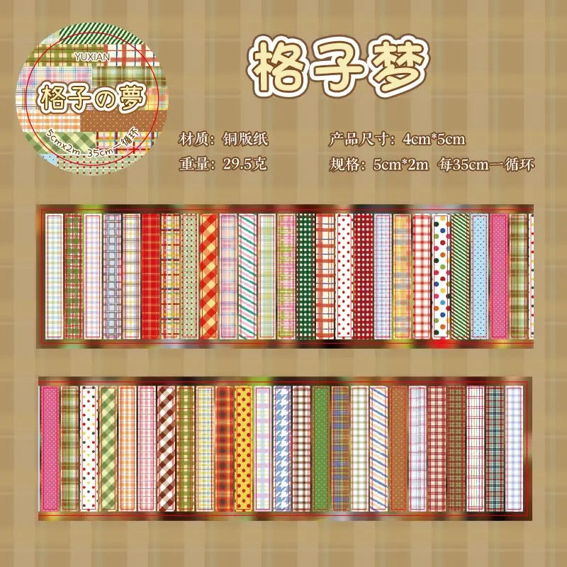 Showa Retro Deco Flash Sticker Roll Set Of 4