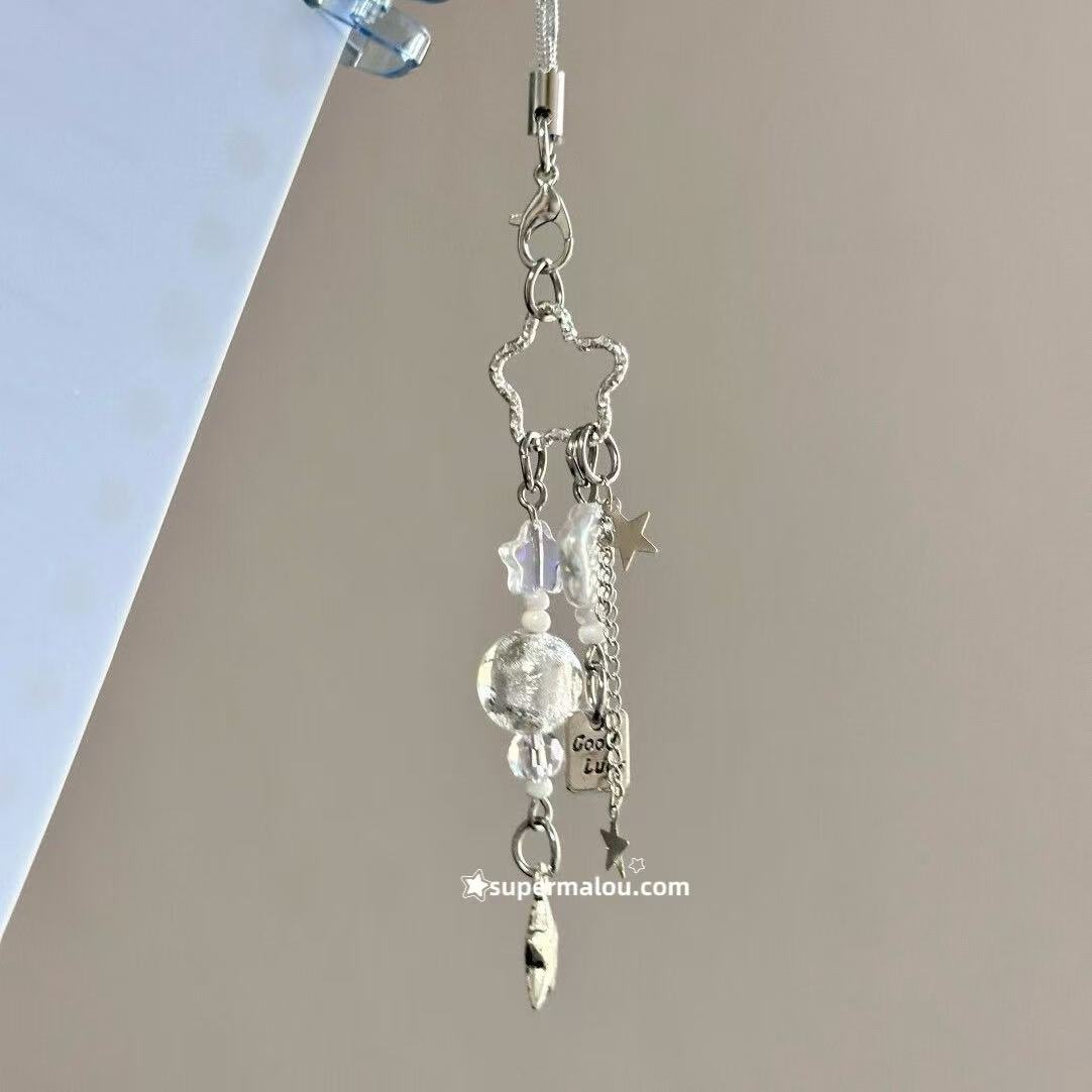 Silver Sparkling Meteor Phone Chain