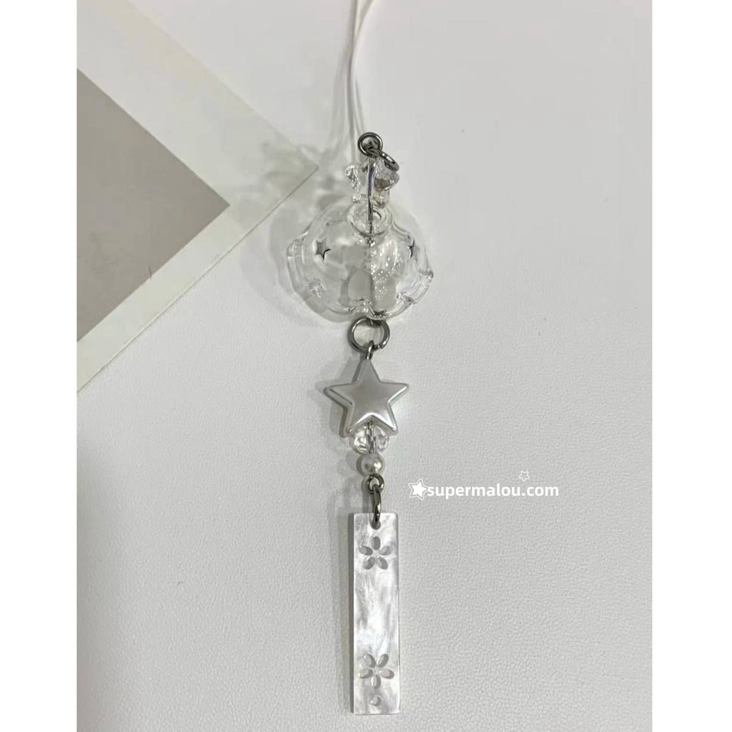 Silver Star Wind Chime Phone Chain