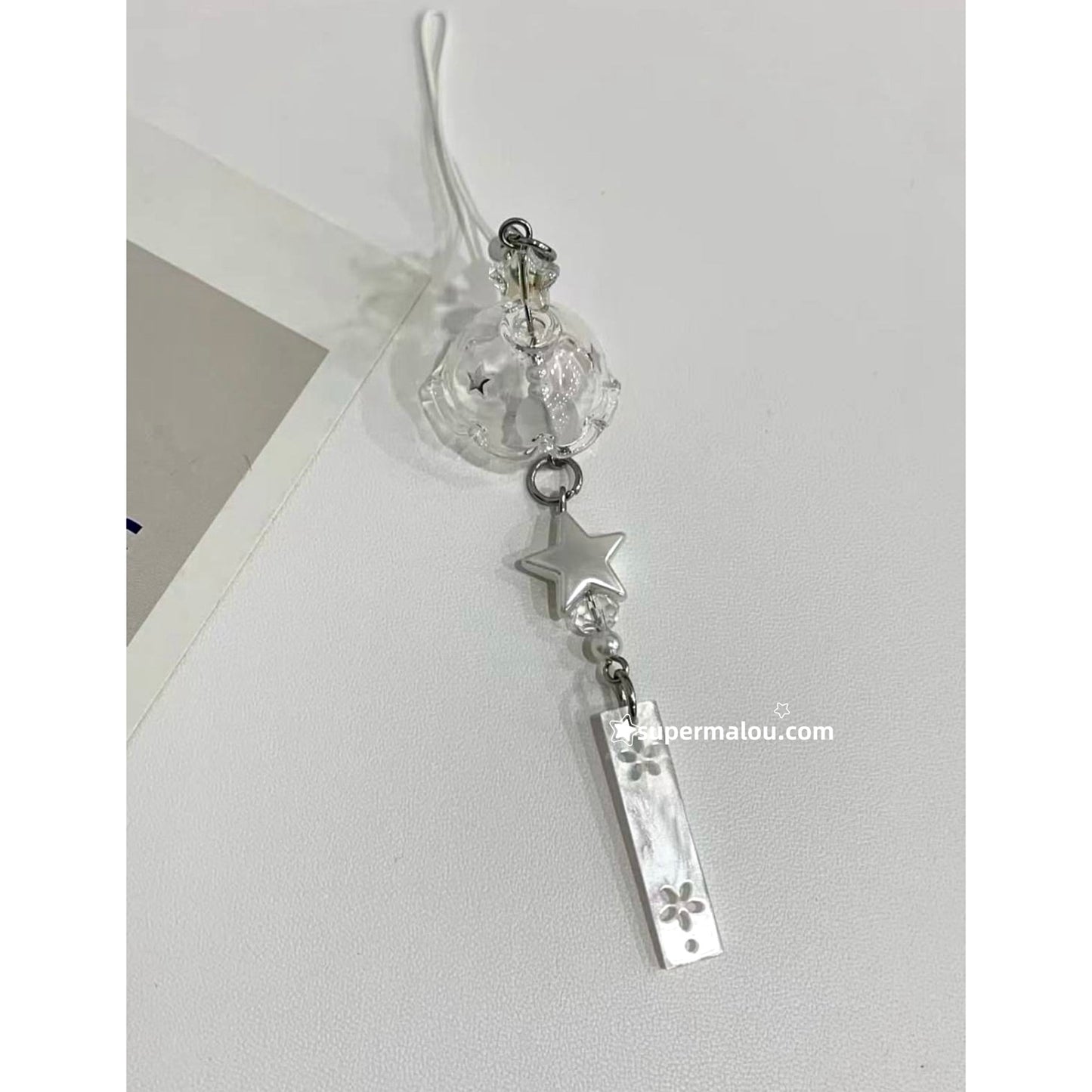 Silver Star Wind Chime Phone Chain