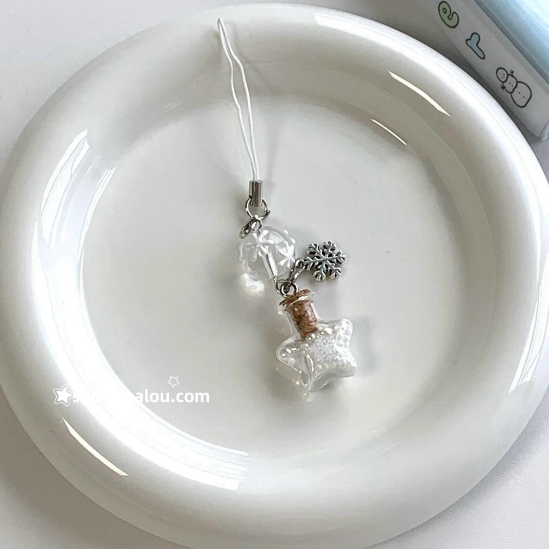 Snow Star Wishing Bottle Phone Chain