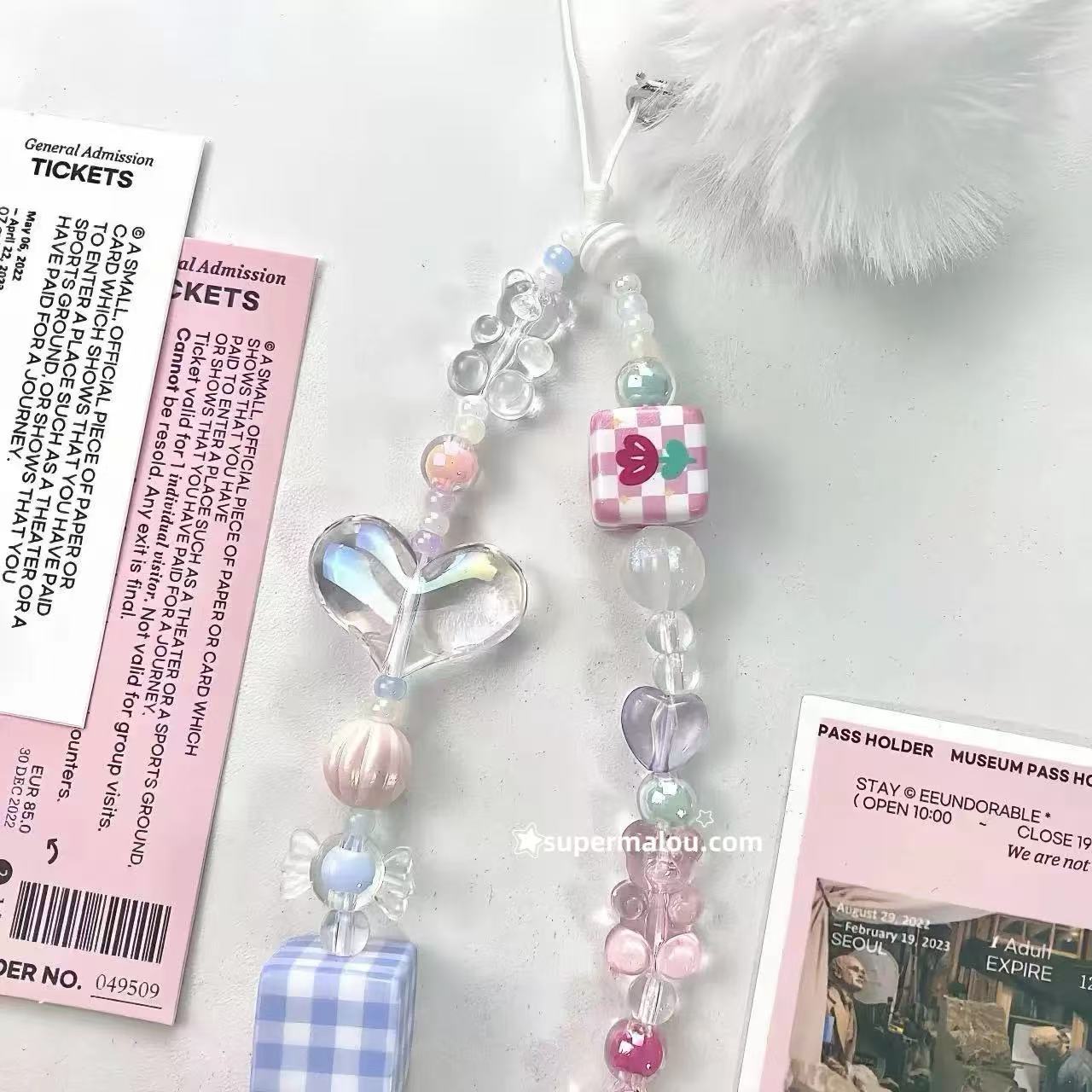 Spring And Summer Minimalist Girl Style Bead Phone Chain
