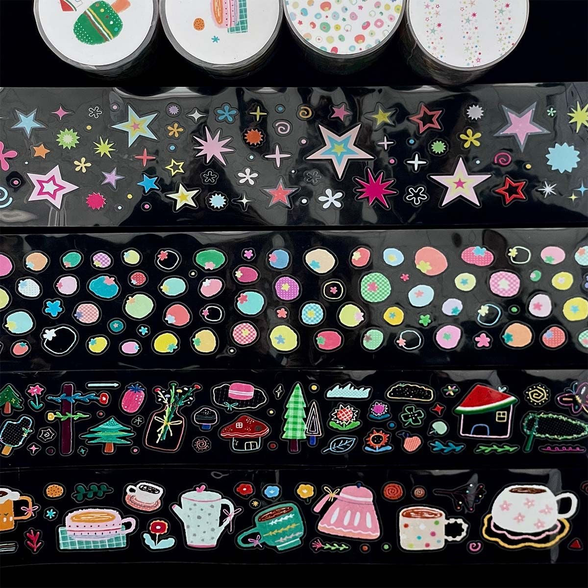 Star Graffiti Deco Sticker Roll Set Of 4