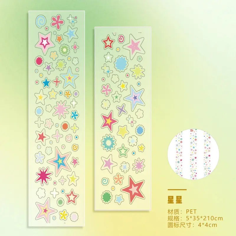 Star Graffiti Deco Sticker Roll Set Of 4