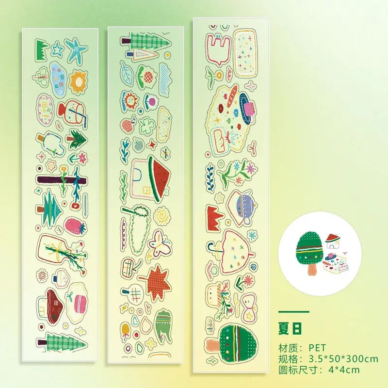 Star Graffiti Deco Sticker Roll Set Of 4