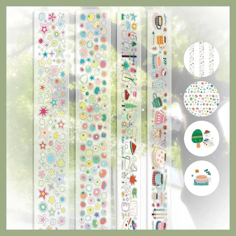 Star Graffiti Deco Sticker Roll Set Of 4