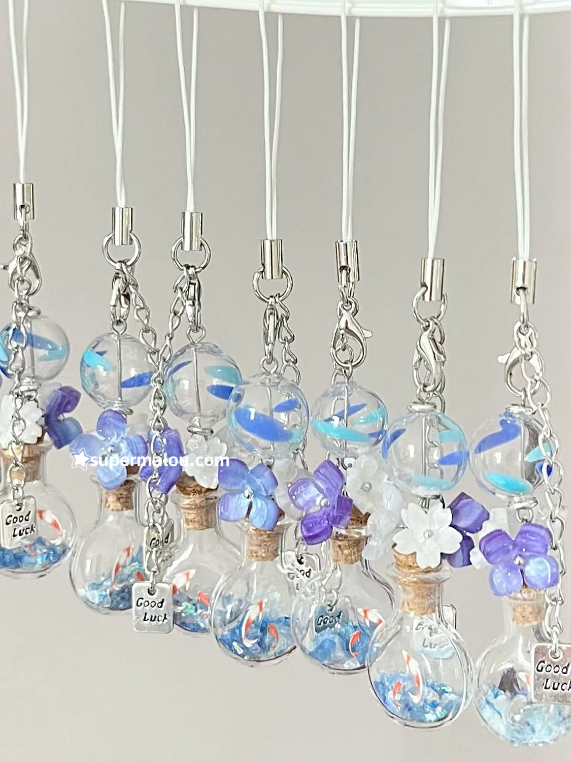 Summer Festival Little Goldfish Drifting Bottle Phone Chain