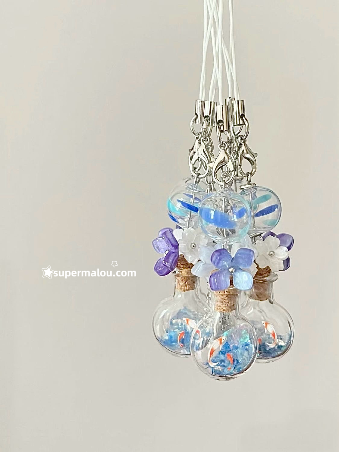 Summer Festival Little Goldfish Drifting Bottle Phone Chain