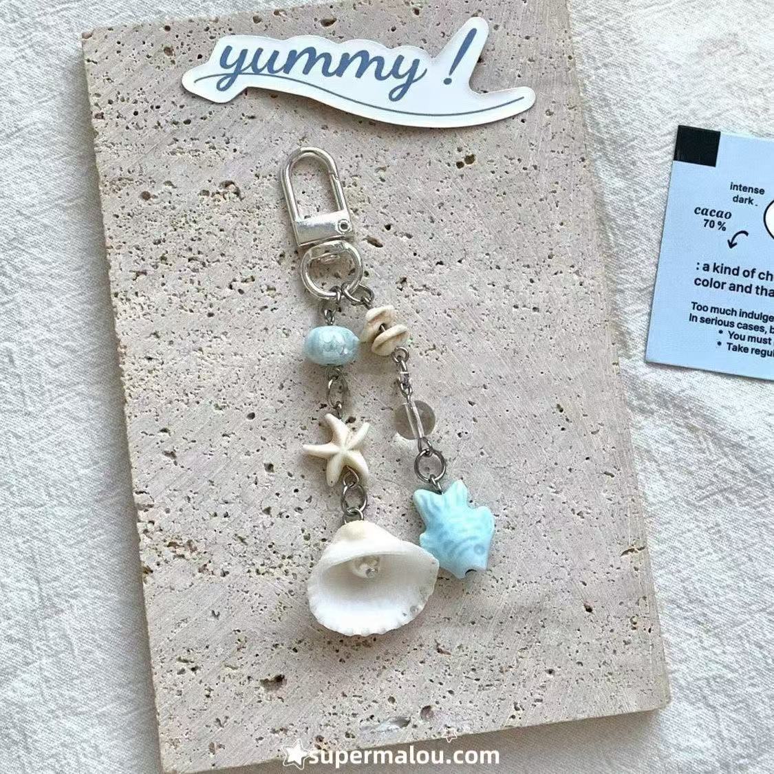 Summer Starfish Phone Chain Keychain