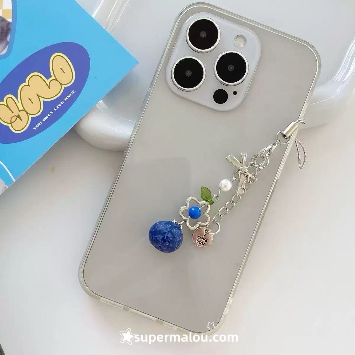 Sweetheart Blueberry Phone Chain Keychain